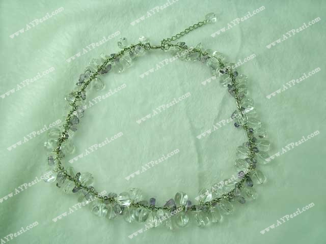 collier en cristal blanc améthyste