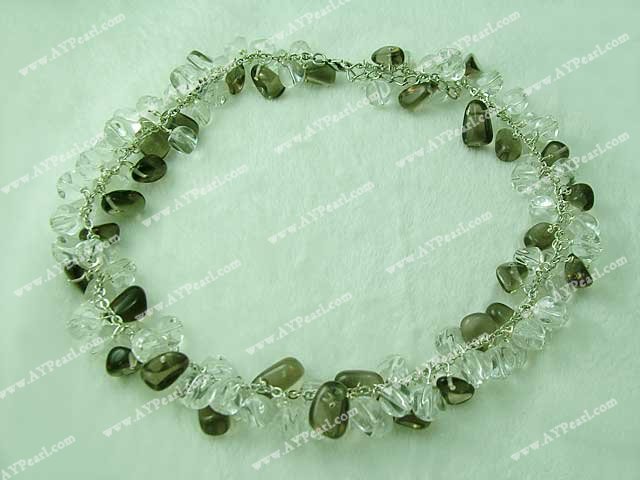 Collier quartz fumé
