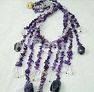 amethyst white crystal necklace