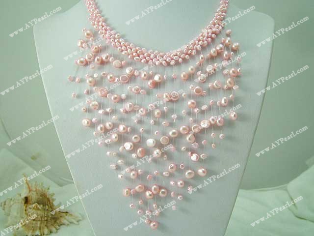 dyed pearl necklace