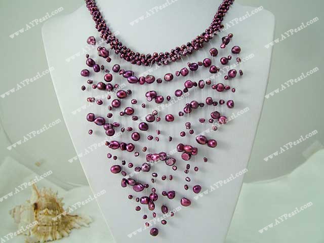 dyed pearl necklace