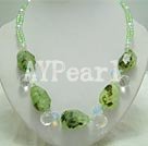 Wholesale Green rutilated quartz crystal necklace