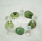 Green rutilated quartz crystal bracelet