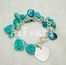 turquoise crystal shell bracelet