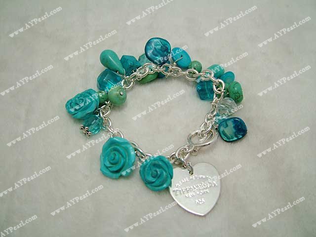 shell bracelet cristal bleu turquoise