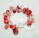 Wholesale cherry quartz shell bracelet