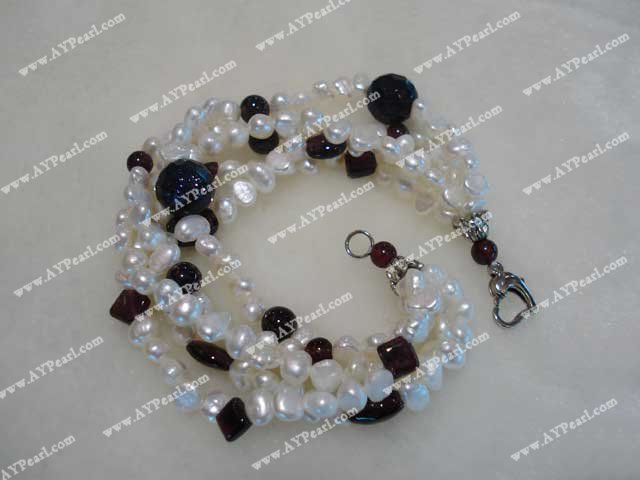 Pearl Jewelry Wholesale-pearl garnet blue gem bracelet