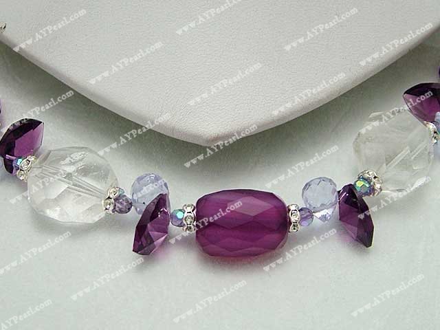 Crystal Jewelry Wholesale-Brazil agate white crystal necklace