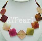 Wholesale Gemstone Necklace-colorful stone necklace