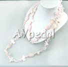 Wholesale rose quartz shell pearl necklace