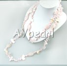 rose quartz shell pearl necklace