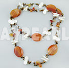 pearl agate shell necklace