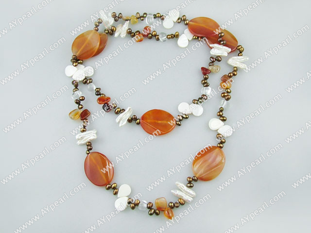 pearl agate shell necklace