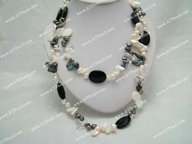 pearl crystal necklace