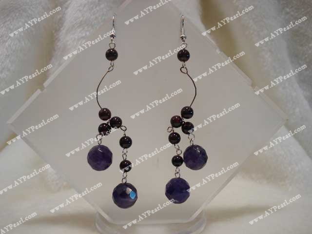 garnet amethyst earring