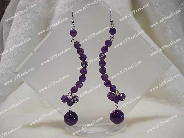 faceted amethyst earring