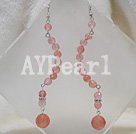 Wholesale earring-faceted cherry quartz earring