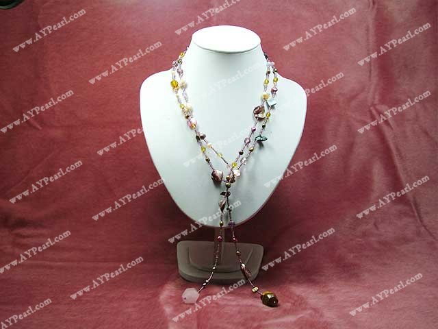 pearl crystal shell necklace