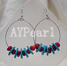 turquoise coral earrings