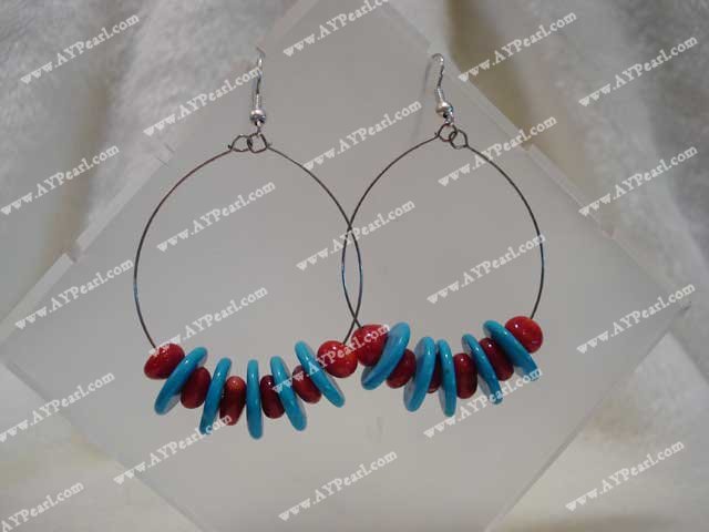 Coral Jewelry Wholesale-turquoise coral earrings