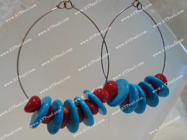 Coral Jewelry Wholesale-turquoise coral earrings