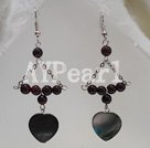 Wholesale garnet shell earrings