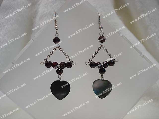 garnet shell earrings