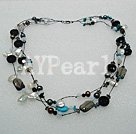 pearl crystal stone necklace