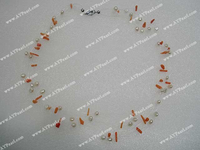 pearl coral necklace