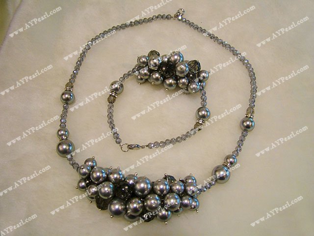 seashell beads crystal set