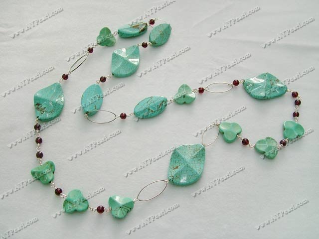 Turquoise Jewelry Wholesale-Turquouise garnet necklace