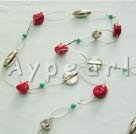 Wholesale Coral turquoise necklace