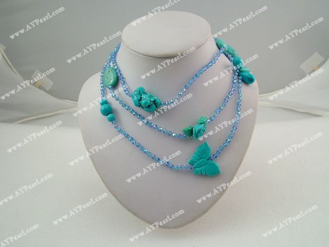 collier de turquoises de cristal