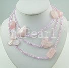 Wholesale crystal rose quartz necklace
