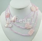 crystal rose quartz necklace