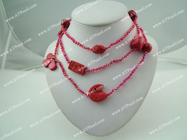 coral cristal necklacw