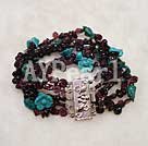 Wholesale green turquoise garnet bracelet