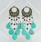 Wholesale earring-garnet turquoise earrings