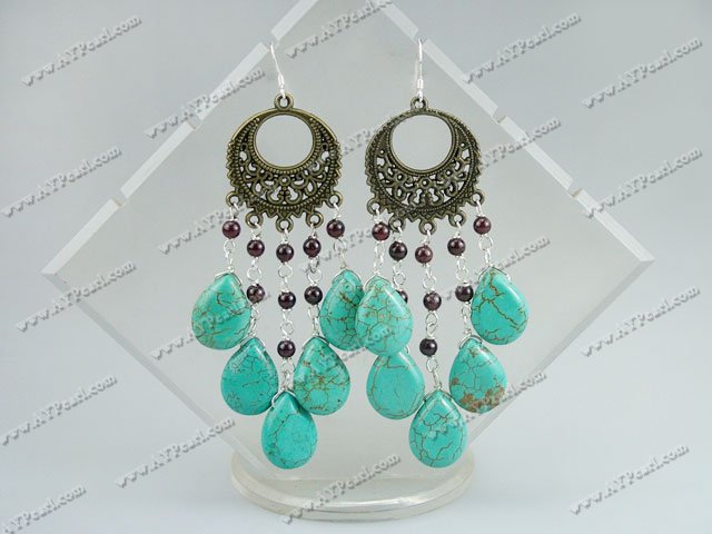 garnet turquoise earrings
