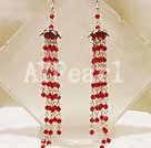 red crystal earring