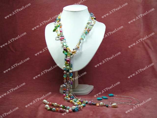 pearl crystal necklace