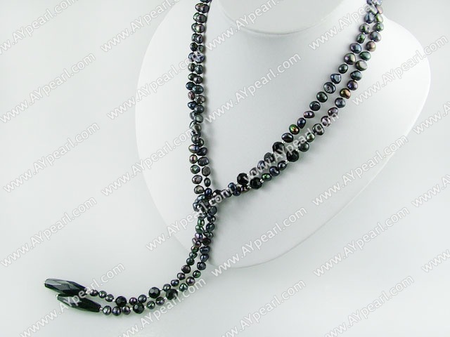 pearl svart agat halsband