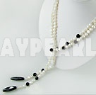 pearl black agate necklace