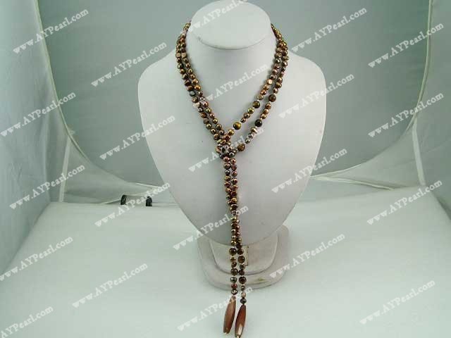 pearl tiger eye agate necklace
