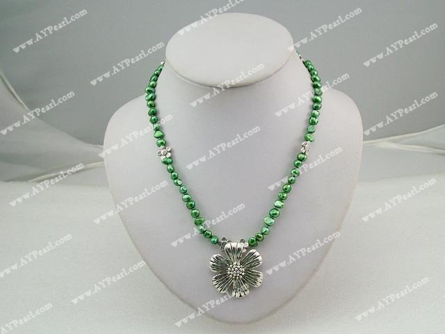 dyed pearl necklace