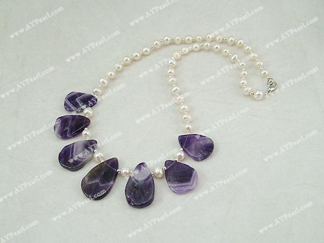 Wedding Jewelry-pearl amethyst necklace