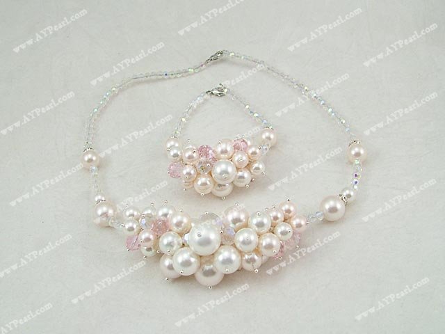 crystal seashell beads set