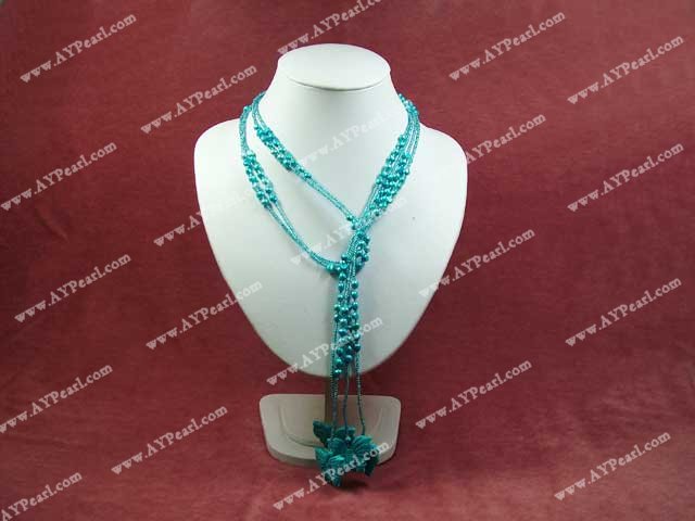 dyed pearl necklace