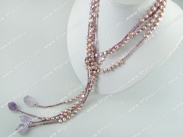 dyed pearl necklace