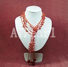 dyed pearl necklace